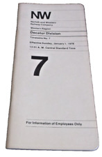 1978 NORFOLK & WESTERN N&W DECATUR DIVISION EMPLOYEE TIMETABLE #7 picture