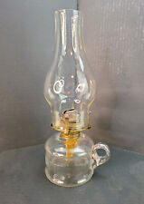 Vintage ~ Antique Finger Oil Kerosene Lamp Clear Glass 11