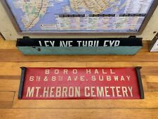 QUEENS 1952 NY NYC BUS ROLL SIGN BORO HALL 8 AVE SUBWAY SIGN MT HEBRON CEMETERY picture