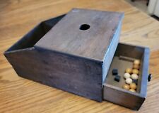 ANTIQUE BALLOT BOX WOOD CLAY MARBLE BLACK BALL VOTING FRATERNAL VTG CIVIL WAR picture