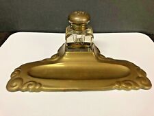 Antique Inkwell Copper And Crystal picture