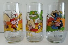 Set of 3 Camp Snoopy Peanuts Collection McDonald's Charlie Brown Vintage Glasses picture