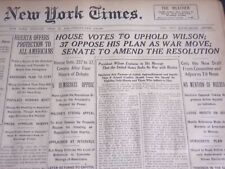 1914 APRIL 21 NEW YORK TIMES - HOUSE VOTES TO UPHOLD WILSON - NT 6650 picture