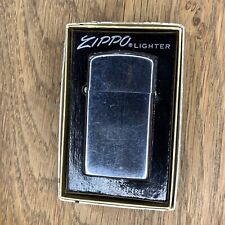 Vintage Zippo 1960s Slim Lighter W/ Original Box Chrome Plain See Pictures picture