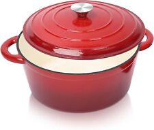 6 Quart Enameled Cast Iron Dutch Oven Pot Stock Pot Use to Marinate, Cook, Bake picture