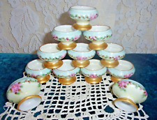 TWELVE 1890's Austrian Hand Painted Gilded Footed Salt Cellars picture