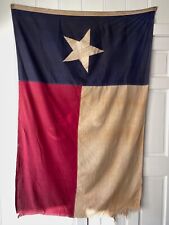 Vintage Dettra Bulldog Texas Lone Star State Flag 4'x6' distressed stitched picture