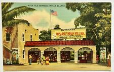 MUSA ISLE SEMINOLE INDIAN VILLAGE Vintage Postcard. Miami Florida picture