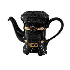 Tony Carter stove open fire Limited edition novelty Teapot Black England Vtg See picture