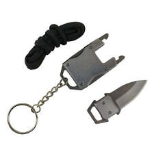 Defender-Xtreme Chain Keyring Mini Pocket EDC Knife Survival Stainless Steel Sil picture