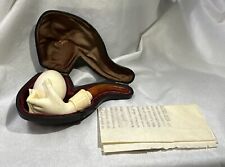 Lady Hand Holds Egg Pipe Block Meerschaum w/ Case Antique picture
