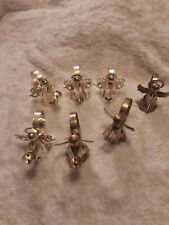 Vintage Regal Silver Angel Napkin Holders Rings Silver-Plated 1985 Set of 7 picture