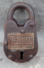 Tombstone Arizona Territorial Working Cast Iron Lock 2Keys Western Decor Padlock picture