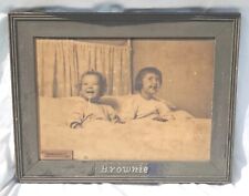 Rare Antique Kodak Store Display Framed Print Advertisement Sibling Toddlers picture