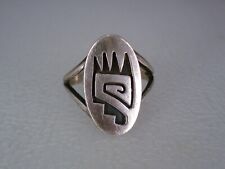 SCARCE OLD Lewis Lomay HOPI STERLING SILVER BEAR PAW RING size 7 picture
