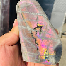 370g Large Natural Purple Gorgeous Labradorite Freeform Crystal Display Healing picture