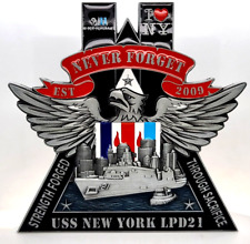 USS New York LPD 21 Never Forget 9/11 I Love New York 4 Enameled Challenge Coin picture