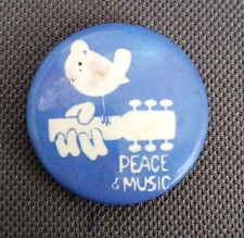 Vintage 1969 WOODSTOCK Peace & Music Festival pin original button badge NY 1.5