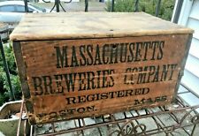 Pre-Prohibition Massachusetts Breweries Company Registered Boston Mass Wood Box picture
