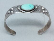Vintage Classic Fred Harvey Navajo Sterling Silver Turquoise Cuff JC0008 picture