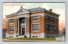 Middleboro MA-Massachusetts, Free Public Library, Antique Vintage Postcard picture