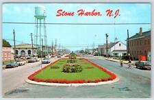1960-70's STONE HARBOR NJ HARBOR CLASSIC CARS MUSTANG WATER TOWER POSTCARD picture
