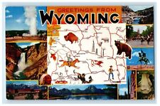 1964 Greetings From Cody Wyoming WY, Multiview Posted Vintage Postcard picture