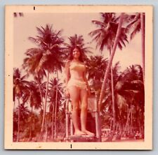 Vintage 60's Kodak Photo Stunning Young Cuban Lady in Bikini Classic Retro Beach picture