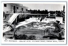c1940's Inlet Apartments Hillsboro Shores Pompano Beach FL RPPC Photo Postcard picture