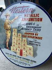 Vintage Style Western Winchester  Metallic Ammunition Metal Heavy Quality Sign picture
