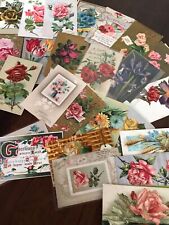 Lot of 25 Vintage 1900’s Greetings Postcards ~Antique-In Sleeves~Free Shipping picture