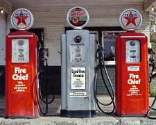 8x10 Glossy Color Art Print 1977 Texaco Gas Pumps Milford, Illinois picture