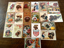Lot of 20 Vintage ~Thanksgiving Postcards~Turkeys~Pilgrims~Patriotic~h730 picture