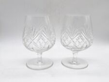 VINTAGE CLEAR CUT GLASS CRYSTAL BRANDY GLASSES FOOTED picture