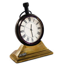 Antique Brass Desk Clock Victorian Style Shelf Vintage Desktop Gifts Christmas D picture