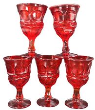 5 Fostoria Argus Stem Glasses Ruby Red 4 7/8