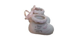 PRECIOUS MOMENTS CHRISTMAS ORNAMENT- 1996 BABIES FIRST CHRISTMAS (GIRL BOOTIES) picture