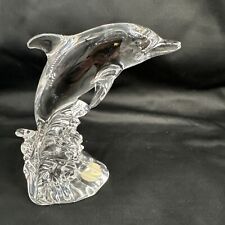 Dolphin Sculpture Wonders of the Wild in Waves Germany 24% Lead Cristal Au Plomb picture