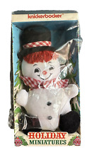 Vintage 1973 Knickerbocker Holiday Miniature Snowman Plush Fabric Doll Orig Box picture
