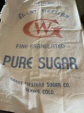 Vintage/Antique Great Western 100 lb. Sugar Gunny Sack Split Open To Full Size picture