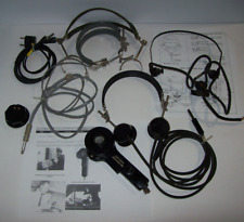 Mix Lot of Vintage WWII Military Radio Ham Radio Headphones Microphone Wires ... picture