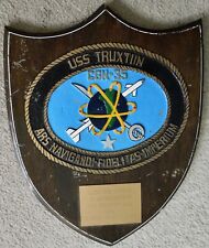 Antique 1987 USS Truxtun CGN-35 XO's Hand-carved & Painted Presentation Plaque picture