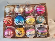 12 Vintage 1950's Shiny Brite & USA Stenciled Mercury Glass Christmas Ornaments picture