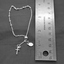 925 Sterling silver Adjustable rosary bracelet up to 9