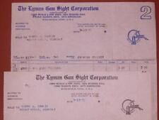 1937 Lyman Gun Sight Corp Original & Duplicate Receipt Middlefield Conn. B8S3 picture