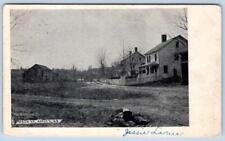 1907 AMITY NEW YORK MAIN STREET HOUSES WHITE PICKET FENCE DIRT ROAD POSTCARD picture