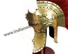18 Gauge Antique Roman Preatorian Helmet Ancient Medieval Helmet Red Crest-Plume picture