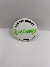 Vintage Scholastic Ask Me About Goosebumps Promotional Button Pin Book picture