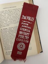 1908 Antique Historical Ephemera Ribbon Cornell University Poultry 2nd Prize picture
