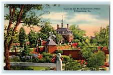 c1940's Gardens And Royal Governor's Palace Williamsburg Virginia VA Postcard picture